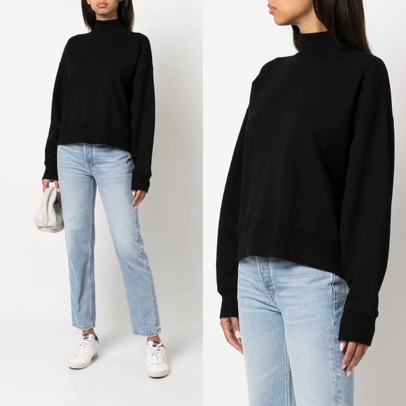 Re/Done Tops - RE/DONE 80s Mock Neck Sweatshirt Vintage Black Small